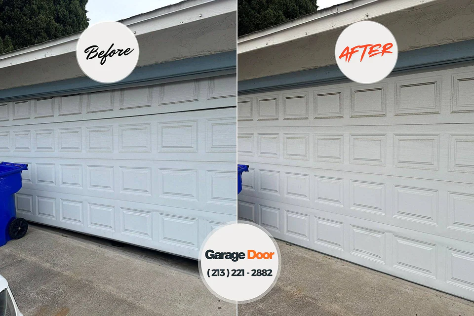 Before and after: garage door repair Clarksville, TN